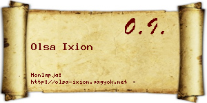 Olsa Ixion névjegykártya